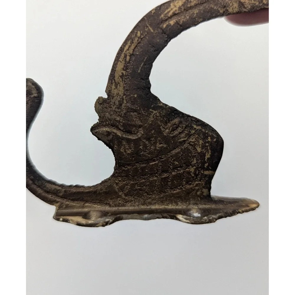 Vintage Elephant Trunk Wall Hook Bronze Metal Decorative Coat Hat Hanger India